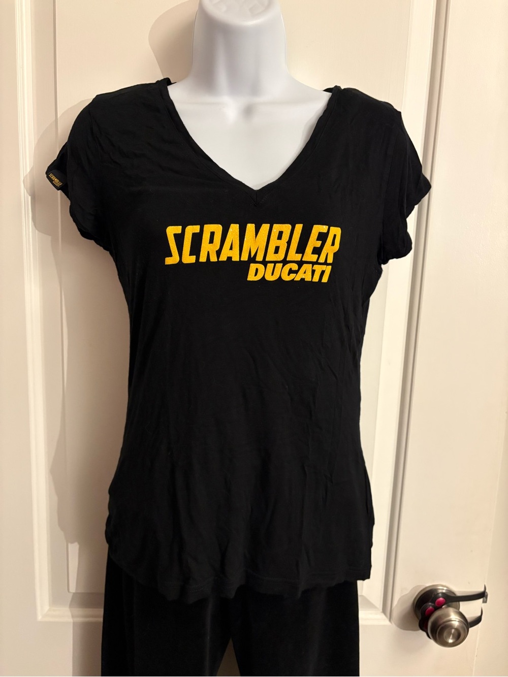 Ducati Scrambler Cap Sleeve Bodycon T-shirt Black Small NWOT